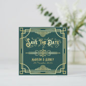 Art Deco Wedding Elegante Save The Date (Stehend Vorderseite)