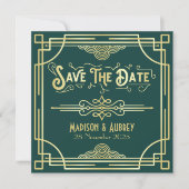 Art Deco Wedding Elegante Save The Date (Vorderseite)