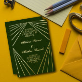 Art Deco Wedding Emerald Green Gold Folieneinladung