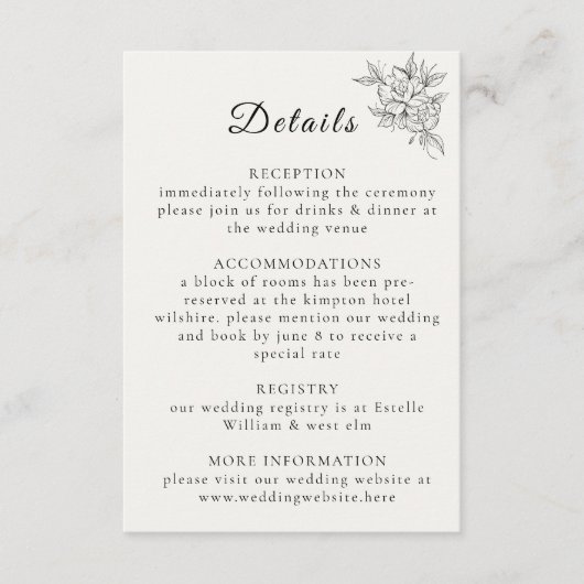 Art Deco Wedding Enclosure Card  Begleitkarte (Vorderseite)