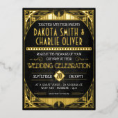 Art Deco Wedding Foil Einladung (Vorderseite)