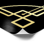 Art Deco Wedding Foto Stand Gold Black Party Sign Poster (Ecke)