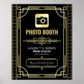Art Deco Wedding Foto Stand Gold Black Party Sign Poster (Vorne)