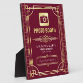 Art Deco Wedding Foto Stand Gold Burgundy Sign Fotoplatte (Seite)