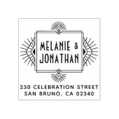 Art Deco Wedding Frame Rücksendeadresse Gummistempel (Prägung)