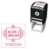 Art Deco Wedding Frame Rücksendeadresse Permastempel (Beispiel)