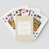 Art Deco Wedding Game Monogram Playing Cards Spielkarten (Rückseite)
