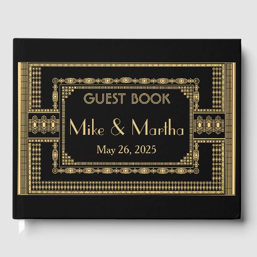 Art Deco Wedding Gästebuch (Vorderseite)