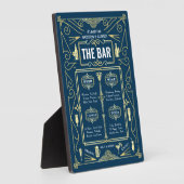 Art Deco Wedding Gold Blue Open Bar Menu Fotoplatte (Seite)