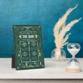 Art Deco Wedding Gold Green Open Bar Menu Fotoplatte (Seite)