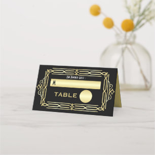 Art Déco Wedding Gold Schwarze Elegante Gastgeber Platzkarte