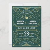 Art Deco Wedding Great Gatsby Einladung (Vorderseite)