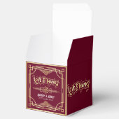 Art Deco Wedding Liebe & Dank Gold Burgundy Gefall Geschenkschachtel (Geöffnet)