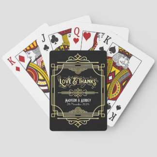 Art Deco Wedding Liebe & Danke Gold Black Fevor Spielkarten