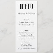 Art Deco Wedding Menu Card Menükarte (Vorderseite)