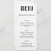 Art Deco Wedding Menu Card Menükarte (Vorne/Hinten)