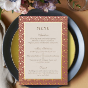 Art Deco Wedding Menü Gold Foil Card Folieneinladung