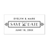 Art Deco Wedding Monogram Save the Date Gummistempel (Prägung)