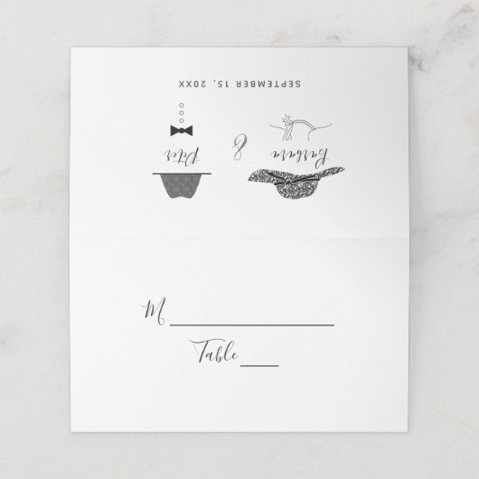 Art Deco Wedding Platzkarte (Außenseite Aufgefaltet)