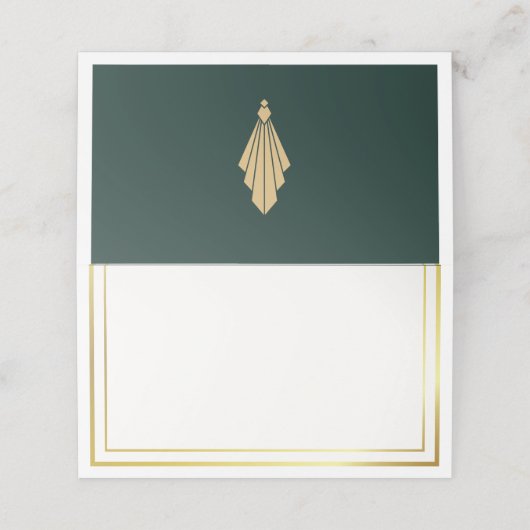 Art Deco Wedding Platzkarten (Außenseite Aufgefaltet)