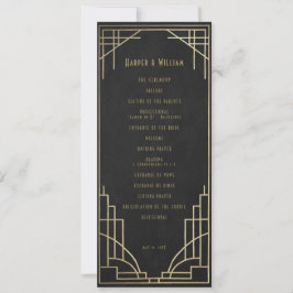 Art Deco wedding program Einladung