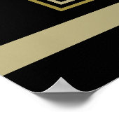 Art Deco Wedding Reception Champagne Gold Gatsby Poster (Ecke)