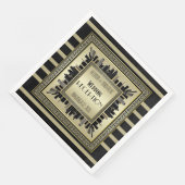 Art Deco Wedding Reception Champagne Gold Gatsby Serviette (Ecke)
