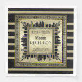 Art Deco Wedding Reception Champagne Gold Gatsby Serviette (Vorderseite)