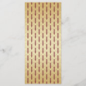 Art Deco Wedding Reception Dinner Gold Burgund Menükarte (Rückseite)