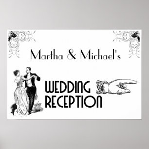 Art Deco Wedding Reception Zeichen Poster