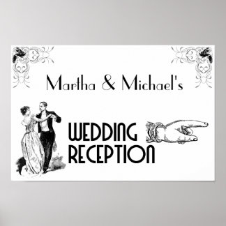 Art Deco Wedding Reception Zeichen Poster