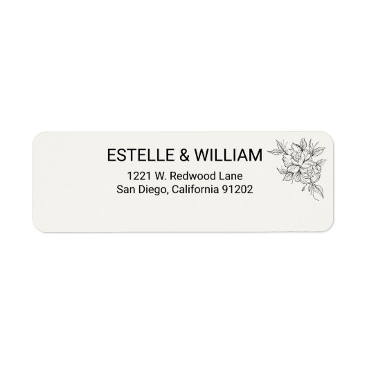 Art Deco Wedding Return Address Label  (Vorne)