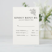 Art Deco Wedding RSVP Card  (Stehend Vorderseite)