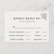 Art Deco Wedding RSVP Card 