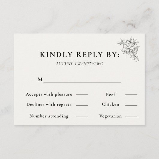 Art Deco Wedding RSVP Card  Karte (Vorderseite)