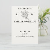 Art Deco Wedding Save the Date Card  (Stehend Vorderseite)