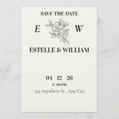 Art Deco Wedding Save the Date Card  (Vorderseite)