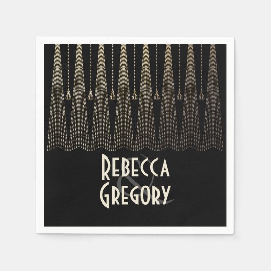 Art Deco Wedding Serviette (Vorderseite)