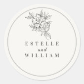 Art Deco Wedding Small Round Sticker | Elegant  (Vorderseite)