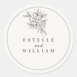 Art Deco Wedding Small Round Sticker | Elegant 