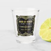Art Deco Wedding Trauzeugin Gold Black Fevor Schnapsglas (Vorderseite)