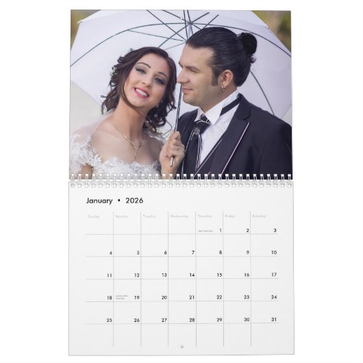 Art Deco Wedding Wall Kalender (Jan 2026)