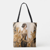 Art Deco Weiblich überall auf Printverpackung Tasche (Rückseite)