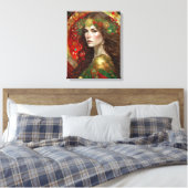 Art Deco Weihnachten Spiegelbild einer Frau Leinwanddruck (Insitu (Schlafzimmer))