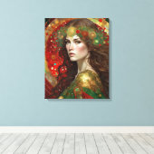 Art Deco Weihnachten Spiegelbild einer Frau Leinwanddruck (Insitu (Holzboden))