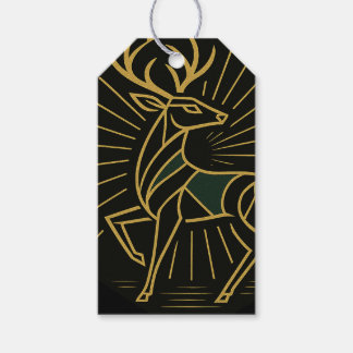 Art Deco Weihnachts-Rentier-Geschenkanhänger Geschenkanhänger
