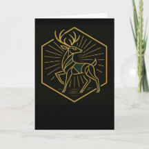 Art Deco Weihnachts-Rentier-Grußkarte