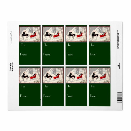 Art Deco Weihnachtsgeschenke Tags (Vorne)