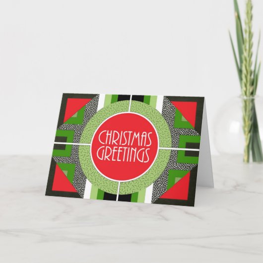 Art Deco Weihnachtskarte Feiertagskarte (Vorderseite)