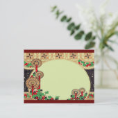 Art Deco Weihnachtskerzen Feiertagspostkarte (Stehend Vorderseite)